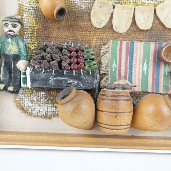 Armenian Folk Art Diorama 3D Picture  Depicting Cooking Handmade - Picture 9 of 13